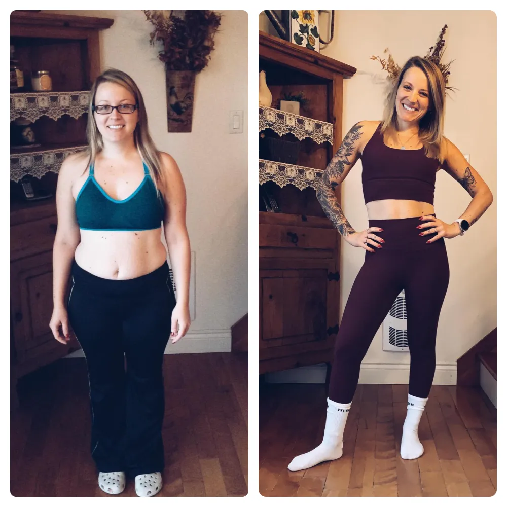 Transformation avant/après de Marie-Eve Morin